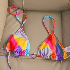 Colorful Tie-Dye Bikini Top SZ XL 15-17